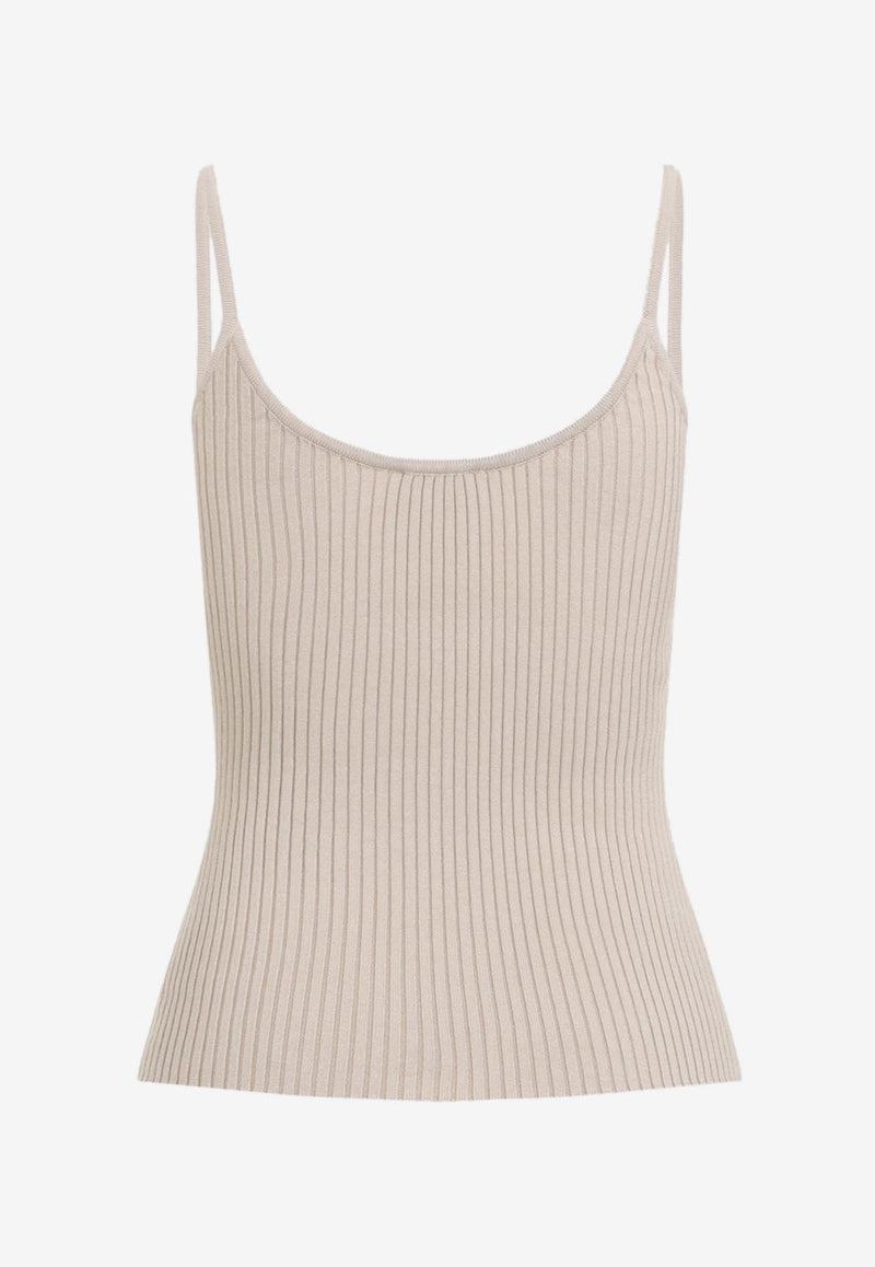 Logo Rib Knit Tank Top