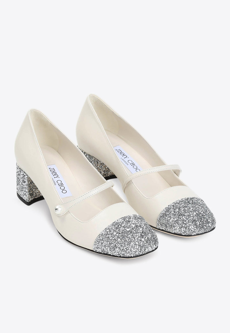 Elisa 45 Glitter Leather Pumps