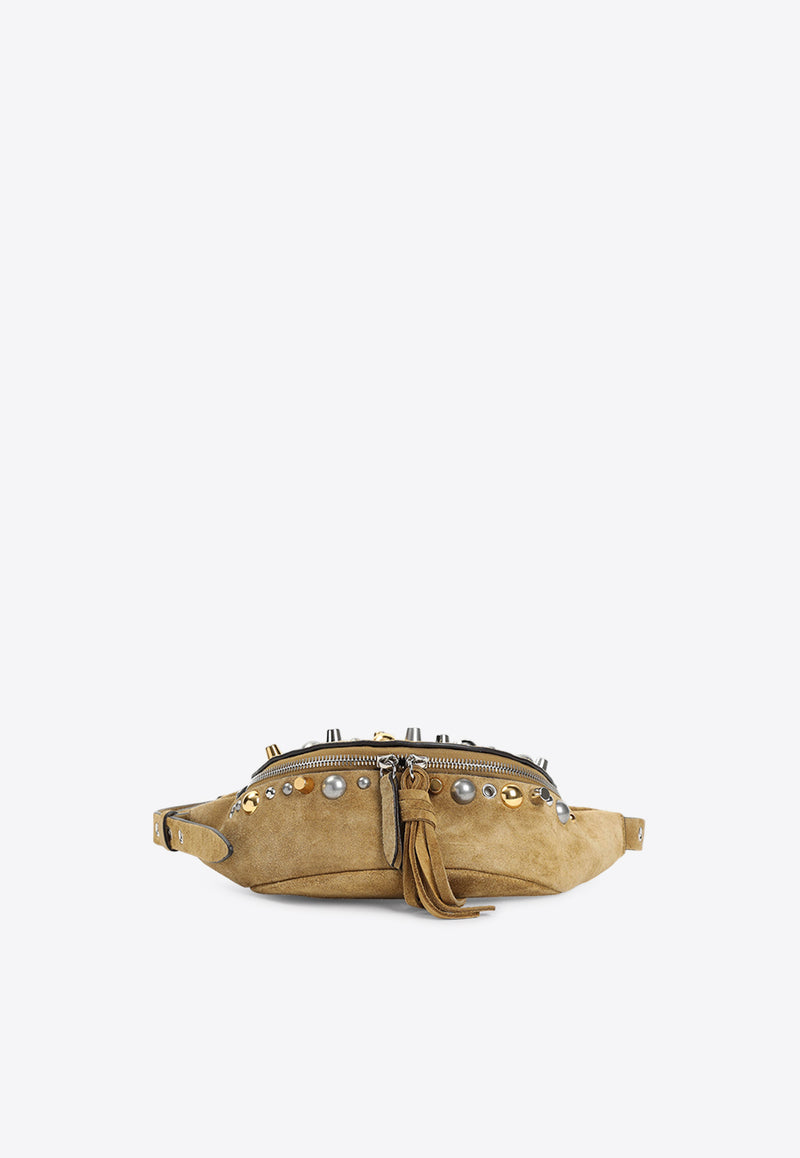 Nellcote Crystal-Embellished Suede Belt Bag