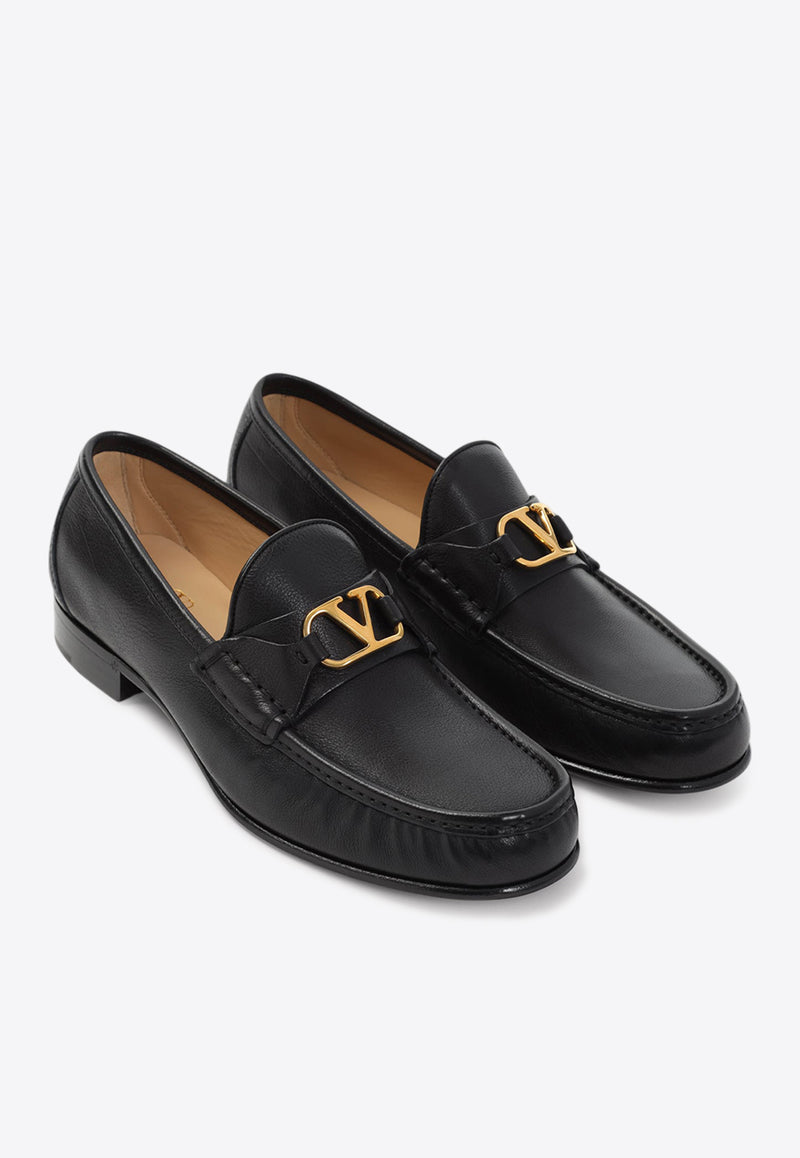 VLogo Leather Loafers