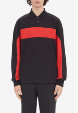 Salvatore Ferragamo Long-Sleeved Polo T-shirt Black 122085 H 765250 NERO/RED