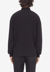 Salvatore Ferragamo Long-Sleeved Polo T-shirt Black 122085 H 765250 NERO/RED