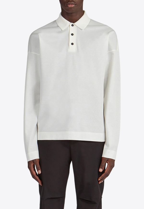 Salvatore Ferragamo Long-Sleeved Polo T-shirt 122269 H 769939 OFF WHITE Off-white