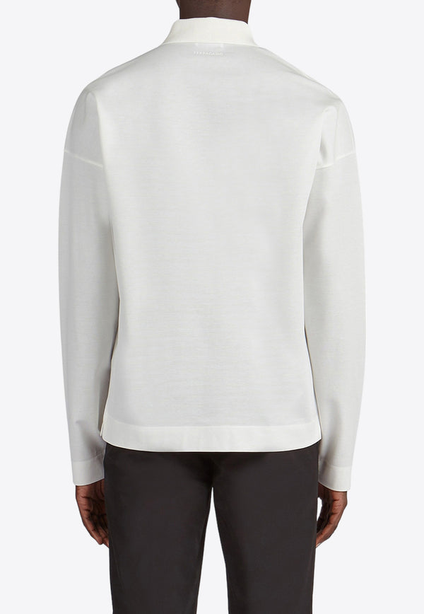 Salvatore Ferragamo Long-Sleeved Polo T-shirt 122269 H 769939 OFF WHITE Off-white