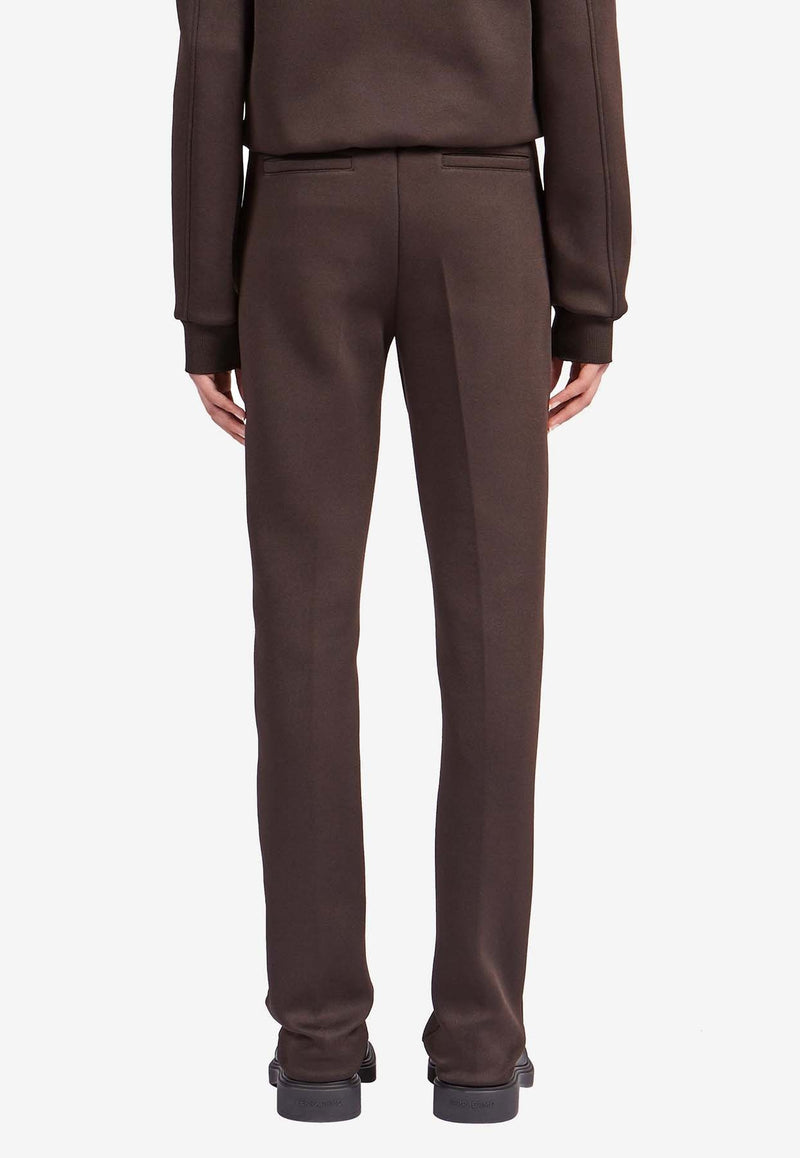 Salvatore Ferragamo Straight-Leg Jeresy Pants 122295 P 770548 DARK EXPRESSO