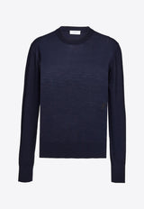 Salvatore Ferragamo Crewneck Wool Sweater Navy