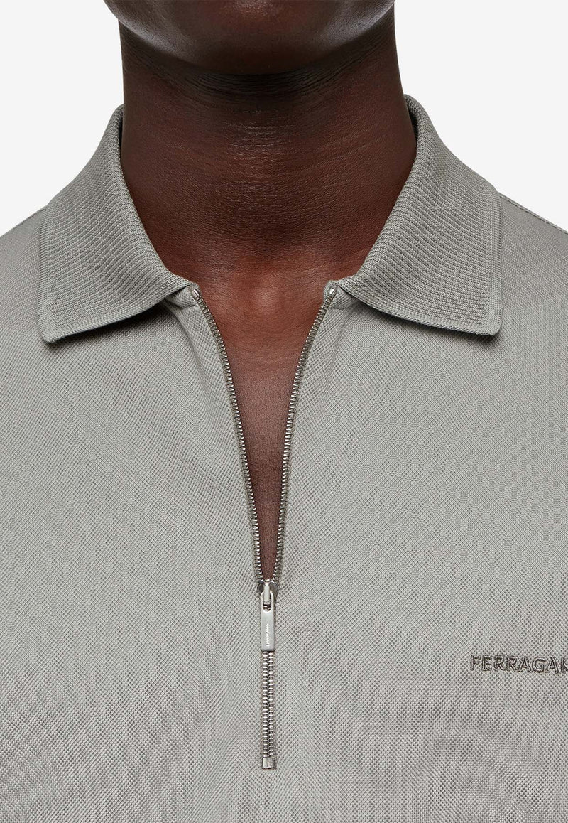 Salvatore Ferragamo Short-Sleeved Polo T-shirt 122327 H 776279 ASH GREY Gray