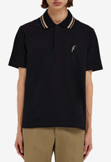 Salvatore Ferragamo Logo Embroidered Short-Sleeved Polo T-shirt Black 122417 H 776921 NERO