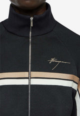 Salvatore Ferragamo Logo Zip-Up Jacket 122421 L 776141 NERO Black