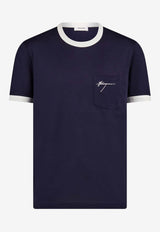 Salvatore Ferragamo Logo Short-Sleeved T-shirt 122430 H 776385 NEW NAVY Navy