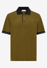 Salvatore Ferragamo Color-Block Short Sleeved Polo T-shirt Green 122607 H 781016 OLIVE/NERO/BIANCO