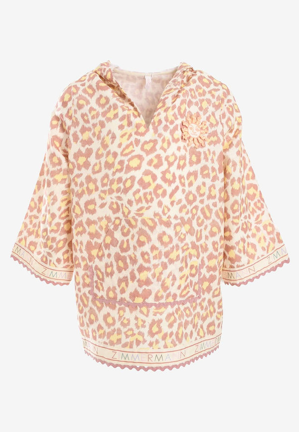 Zimmermann Kids Girls Wylie Hooded Dress Orange 1234TRS251ORANGE