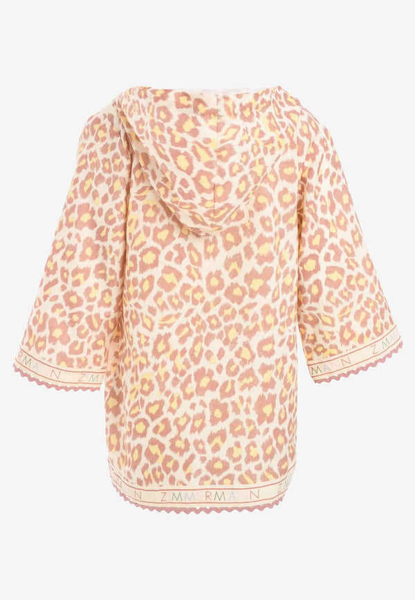 Zimmermann Kids Girls Wylie Hooded Dress Orange 1234TRS251ORANGE