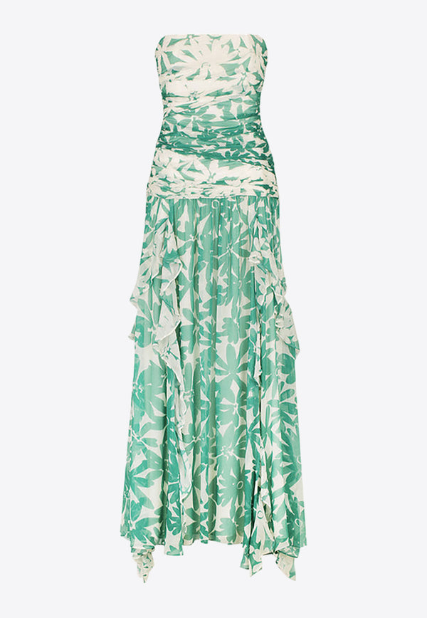 Shona Joy Marguerite Print Strapless Maxi Dress 1235001GREEN MULTI