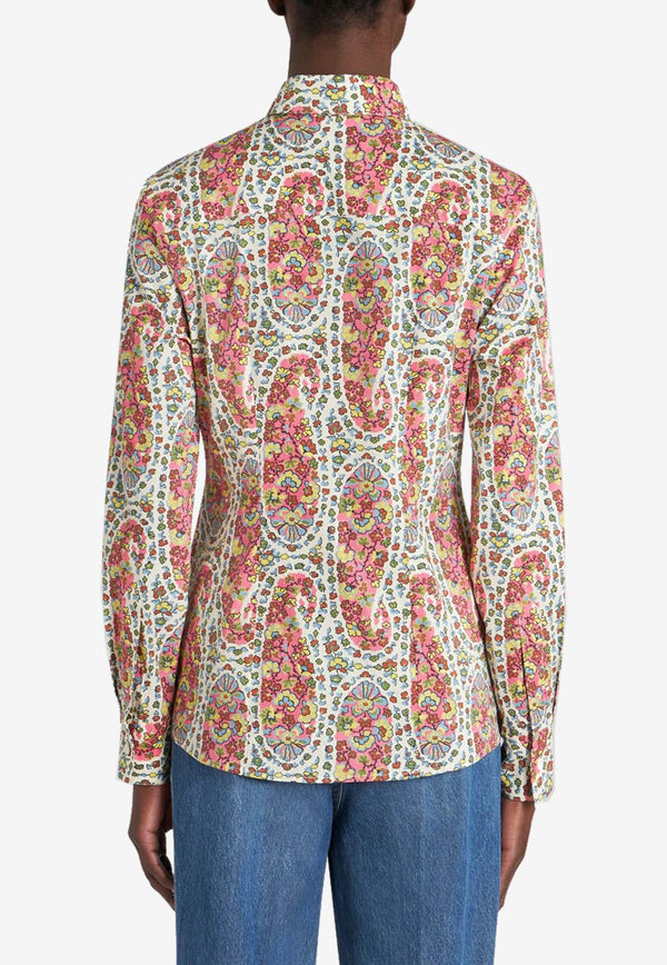 Etro Floral Print Long-Sleeved Shirt 12403-5158 0990 Multicolor