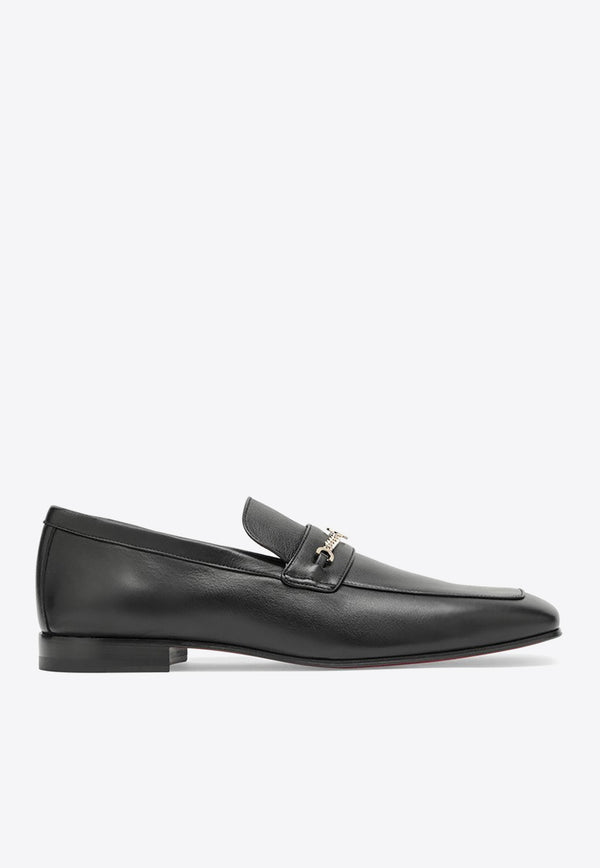 Christian Louboutin MJ Moc Calf Leather Loafers Black 1240339LE/O_LOUBO-BK01