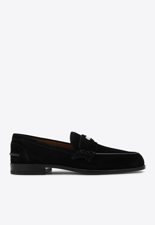 Christian Louboutin Suede Penny Loafers Black 1240762LE/P_LOUBO-BK01