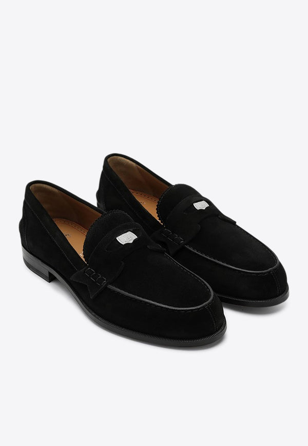 Christian Louboutin Suede Penny Loafers Black 1240762LE/P_LOUBO-BK01