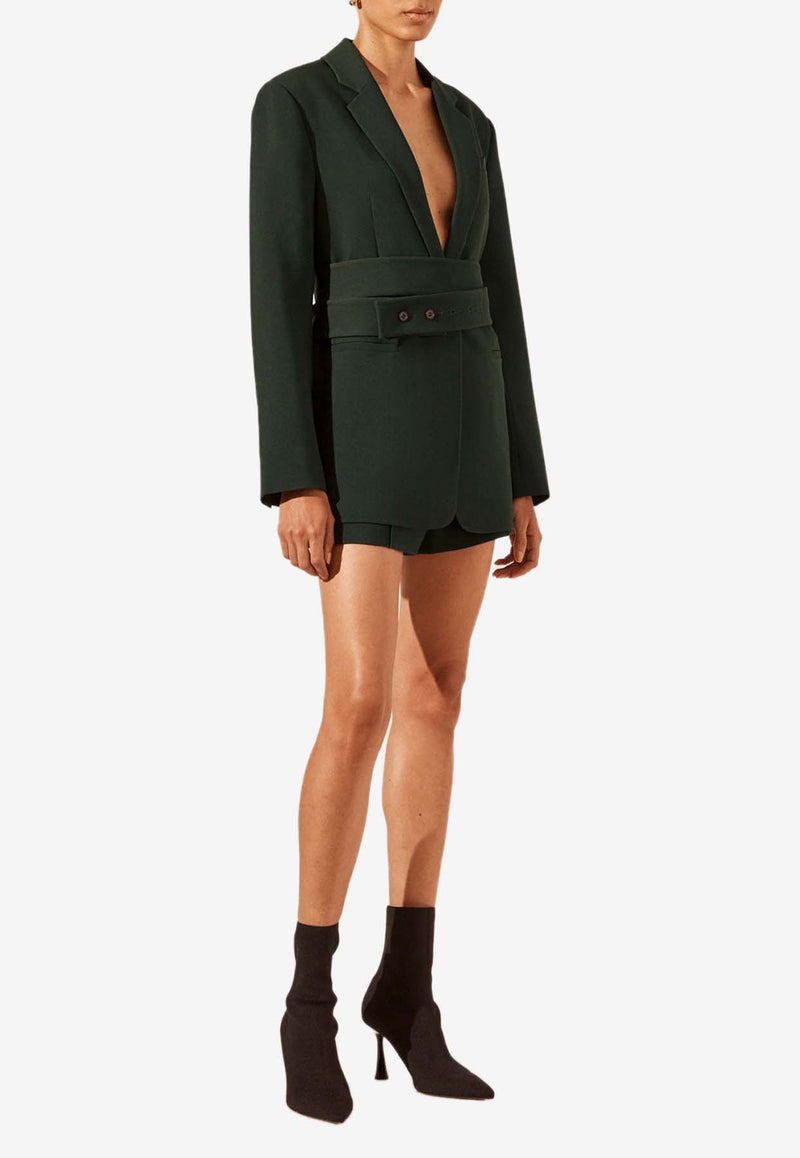 Shona Joy Irena Single-Breasted Oversized Blazer Dark Green 1242263GREEN