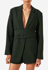 Shona Joy Irena Single-Breasted Oversized Blazer Dark Green 1242263GREEN