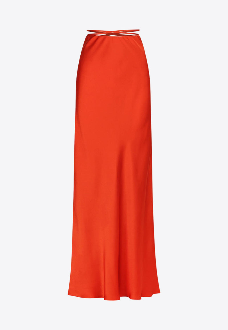 Shona Joy Milenna Silk Bias Tie Maxi Skirt 1243123RED