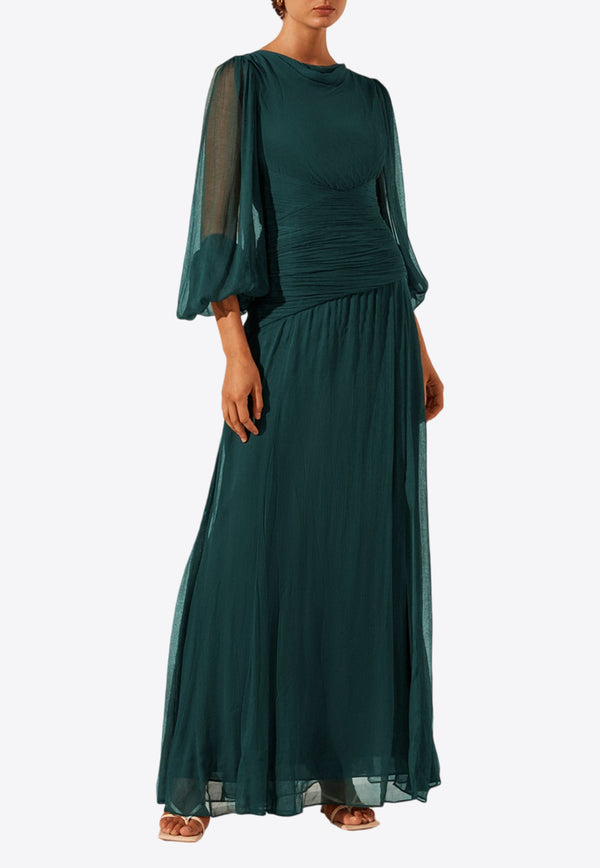 Shona Joy Layla Gathered Maxi Dress Green 1244010GREEN