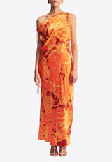 Shona Joy Chara Floral Print Silk Maxi Dress Orange 1244095ORANGE MULTI