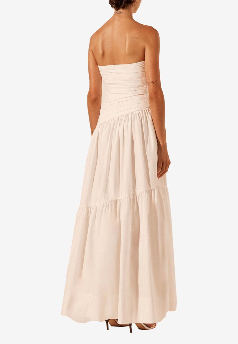 Shona Joy Maiori Strapless Draped Maxi Dress White 1244150WHITE