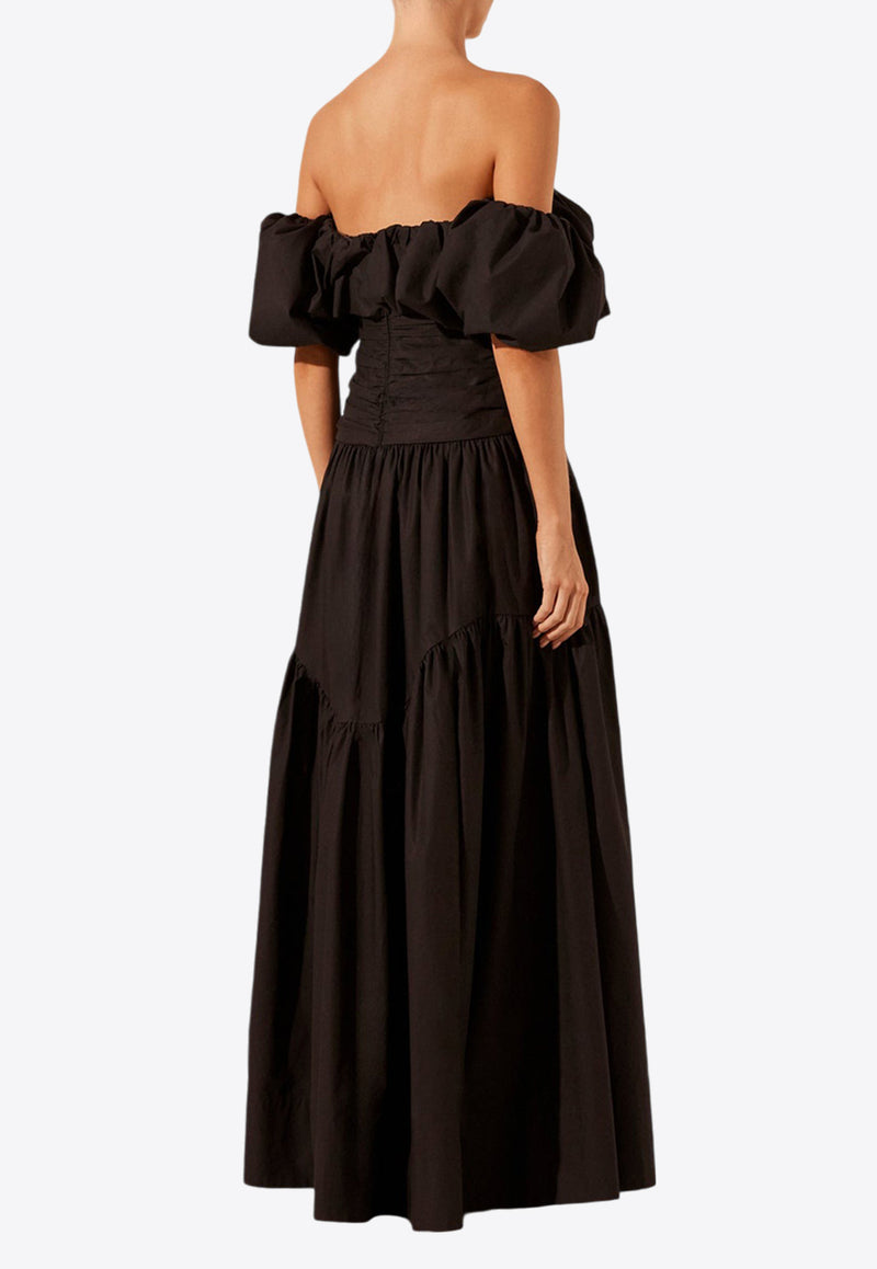 Shona Joy Maiori Off-Shoulder Ruched Maxi Dress Black 1244151BLACK