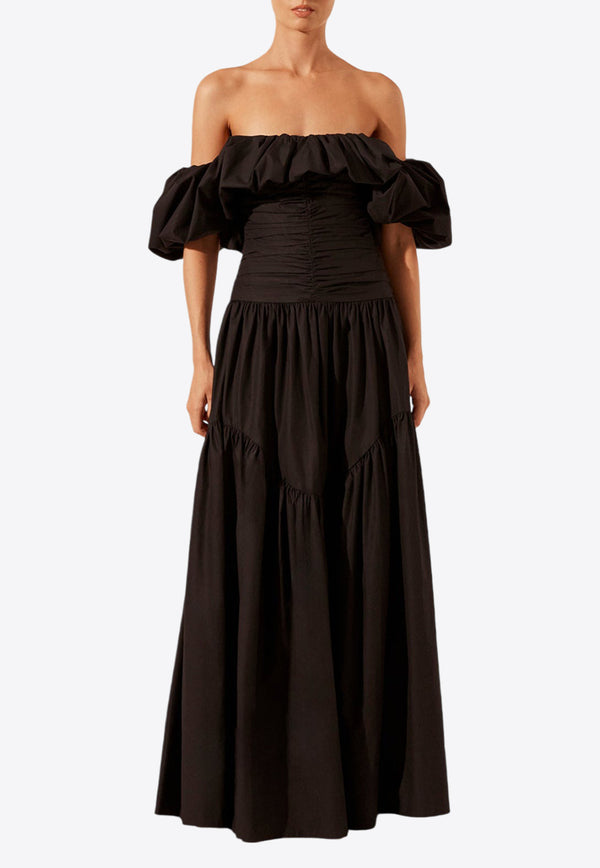 Shona Joy Maiori Off-Shoulder Ruched Maxi Dress Black 1244151BLACK