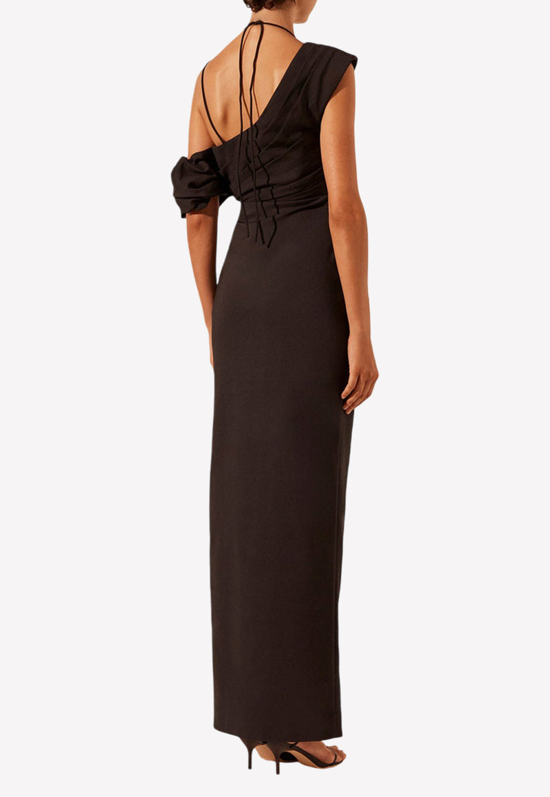 Shona Joy Lani Asymmetrical Maxi Dress Black 1244402BLACK