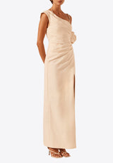 Shona Joy Lani Asymmetrical Maxi Dress White 1244402CREAM