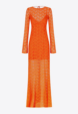 Shona Joy Sol Lace Low-Back Lace Maxi Dress Orange 1244454ORANGE