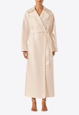 Shona Joy Thea Belted Long Trench Coat White 1244460WHITE