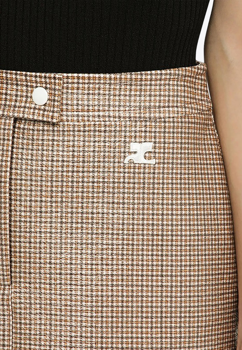 Courrèges Checked Vinyl Mini Skirt Brown 124CJU001PR0042/O_COURR-B090