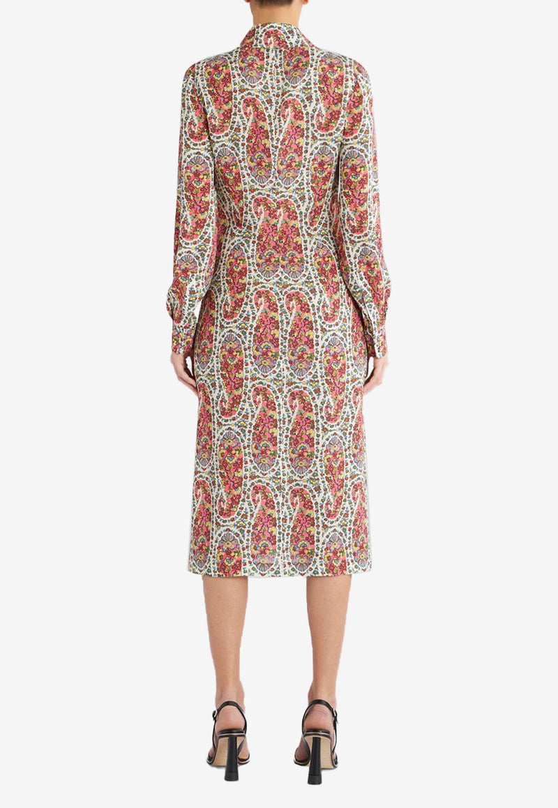 Etro Paisley Print Midi Shirt Dress 12568-5121 0990 Multicolor