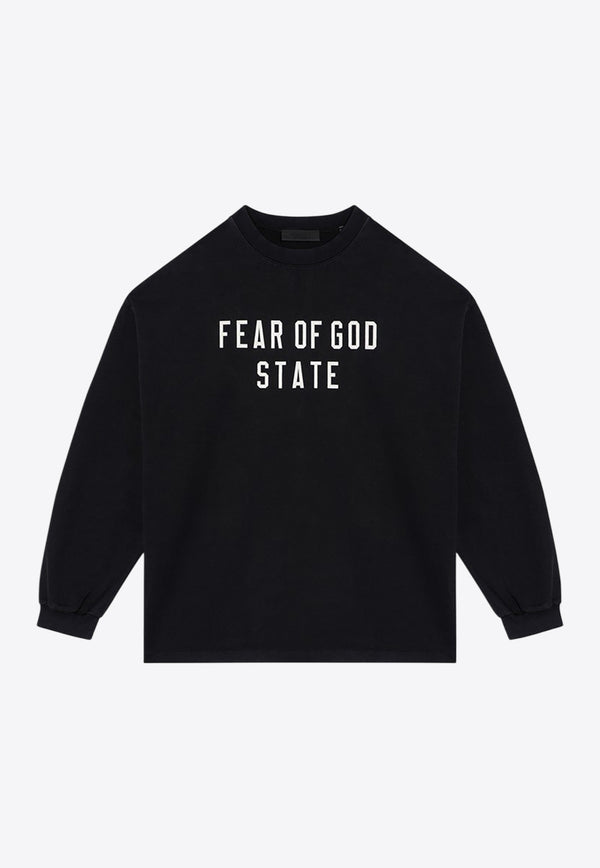 Fear Of God Essentials Logo Print Long-Sleeved T-shirt Black 125BT242010F/P_FEARE-BLK