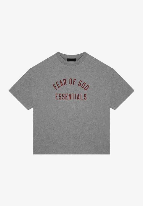 Fear Of God Essentials Logo Print Crewneck T-shirt Gray 125BT244191F/P_FEARE-DH