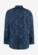 Etro Floral Jacquard Long-Sleeved Shirt 12908-3111 0200 Blue