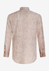 Etro Floral Jacquard Long-Sleeved Shirt 12908-3112 0800 Beige