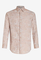 Etro Floral Jacquard Long-Sleeved Shirt 12908-3112 0800 Beige