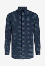 Etro Micro Paisley Print Shirt 12908-5734 0201 Navy