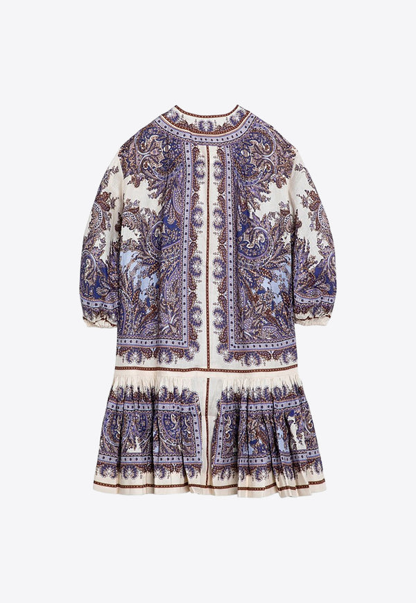 Zimmermann Ottie Eyelet Paisley Print Mini Dress Purple 1293DSS242/P_ZIMM-PP