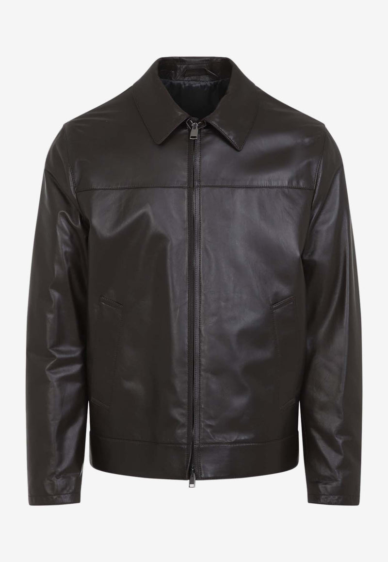 Zip-Up Leather Jacket