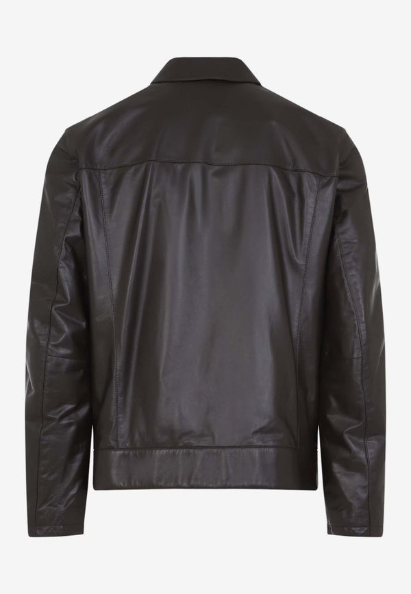 Zip-Up Leather Jacket