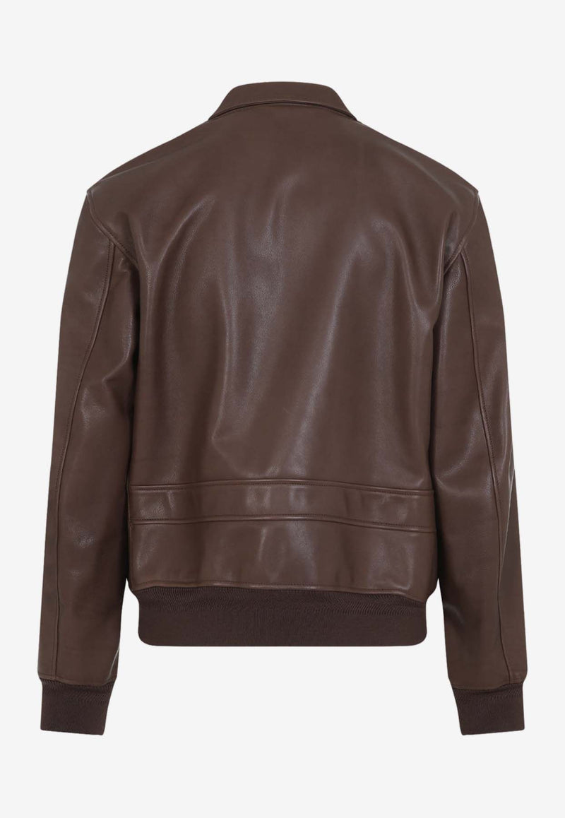 Patridge Leather Bomber Jacket