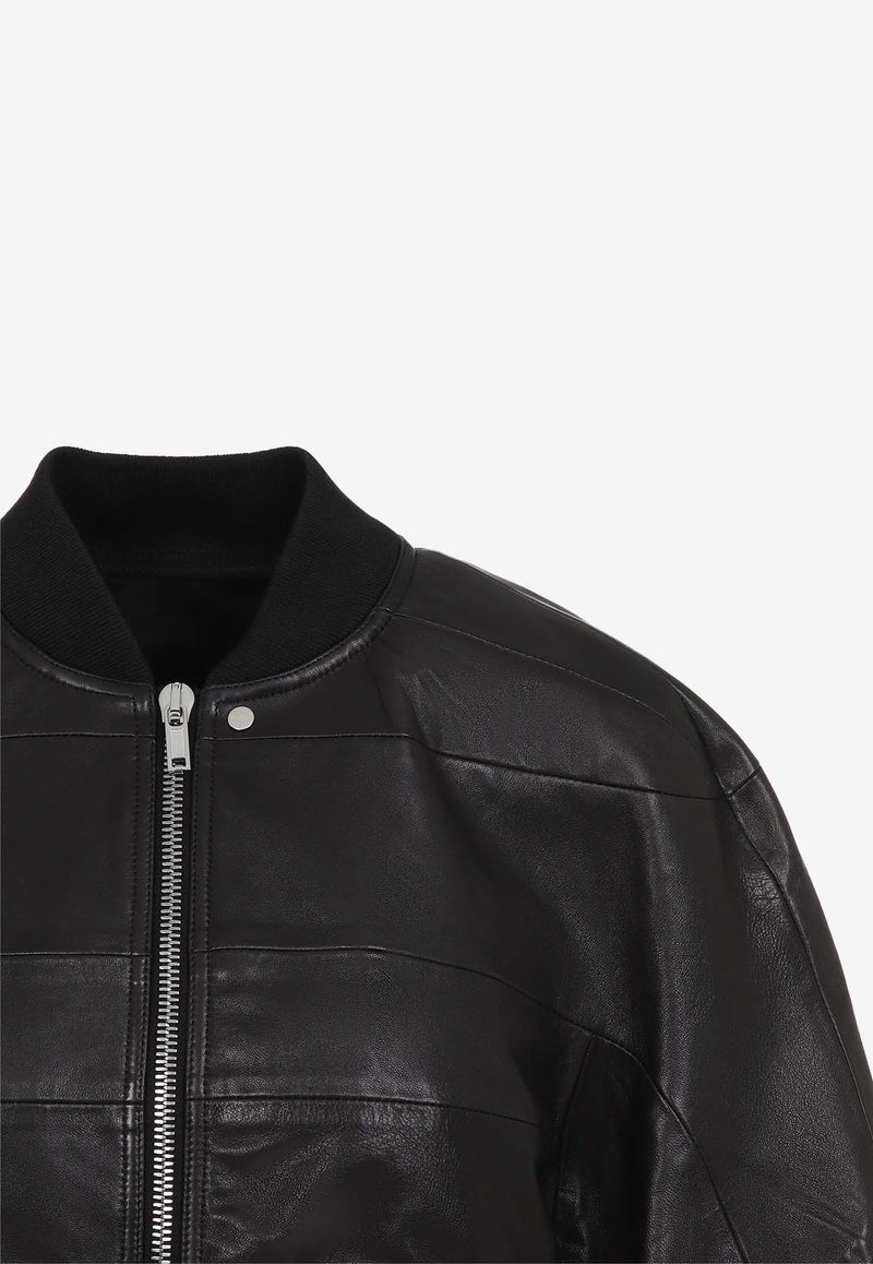 Girdered Cropped Bomber Jacket