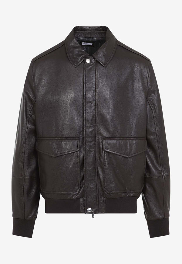 Leather Bomber Jacket