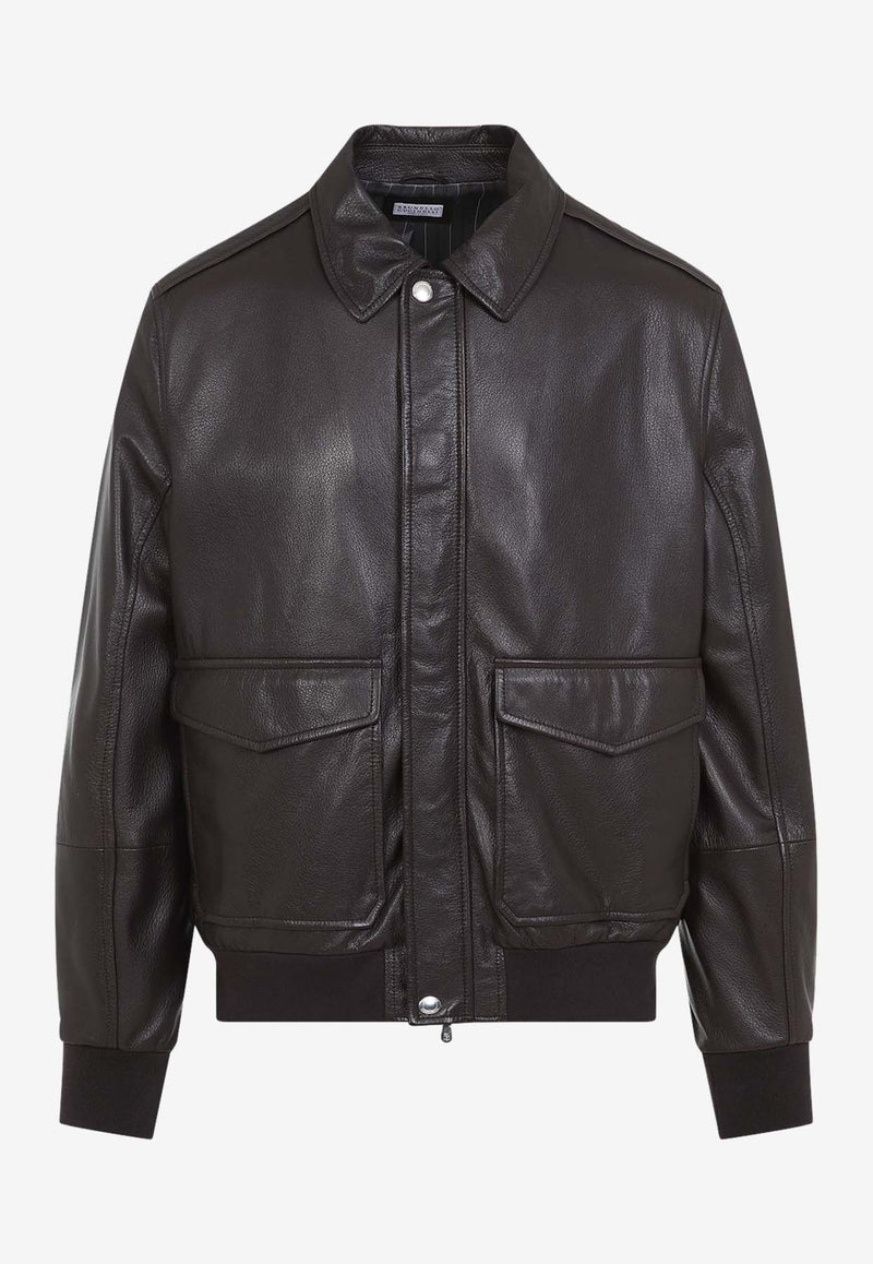 Leather Bomber Jacket