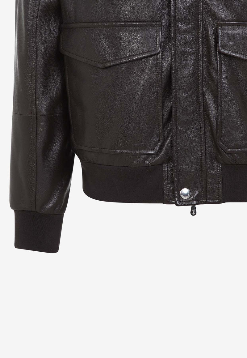 Leather Bomber Jacket